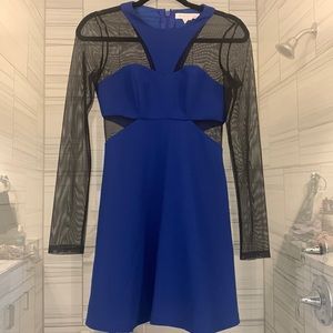 Blue dress with net sleeves